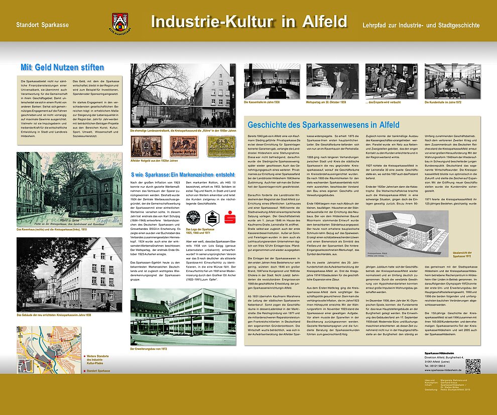 Industriekulturpfad Infotafel Kreissparkasse Hildesheim
