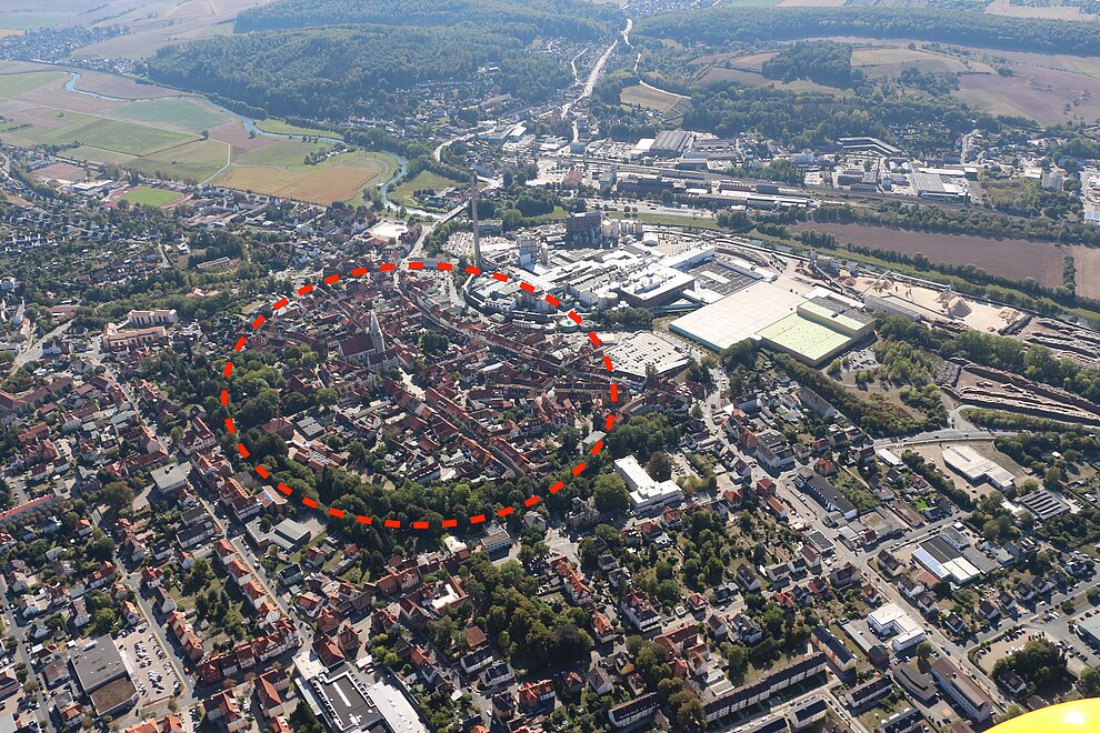Luftbild der Alfelder Innenstadt © Matthias Quintel alfeld_innenstadt_luftbild_zone__c__Quintel